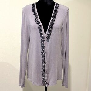 Ann Taylor Flower Detail Cardigan/Sweater - medium